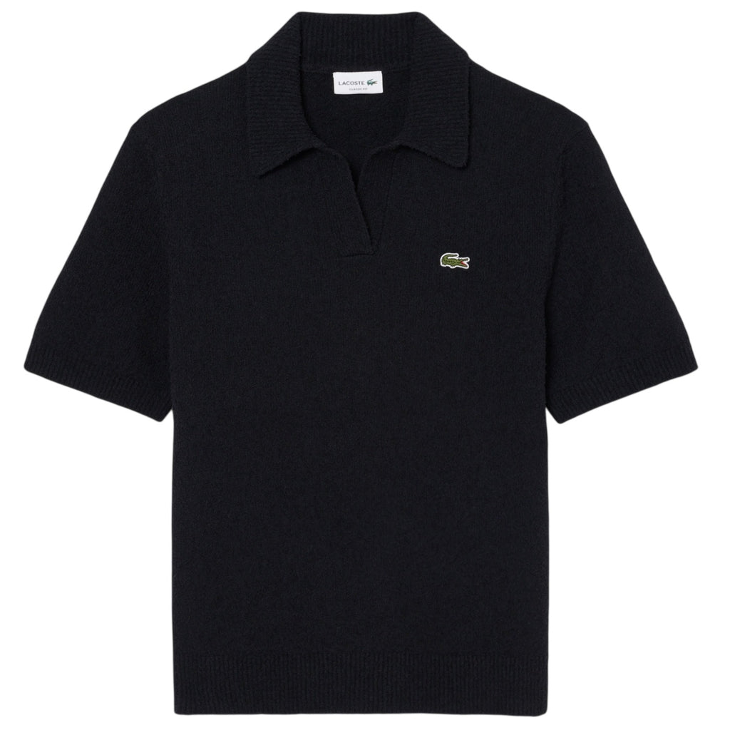 Lacoste Bouclé Knit Polo Zwart