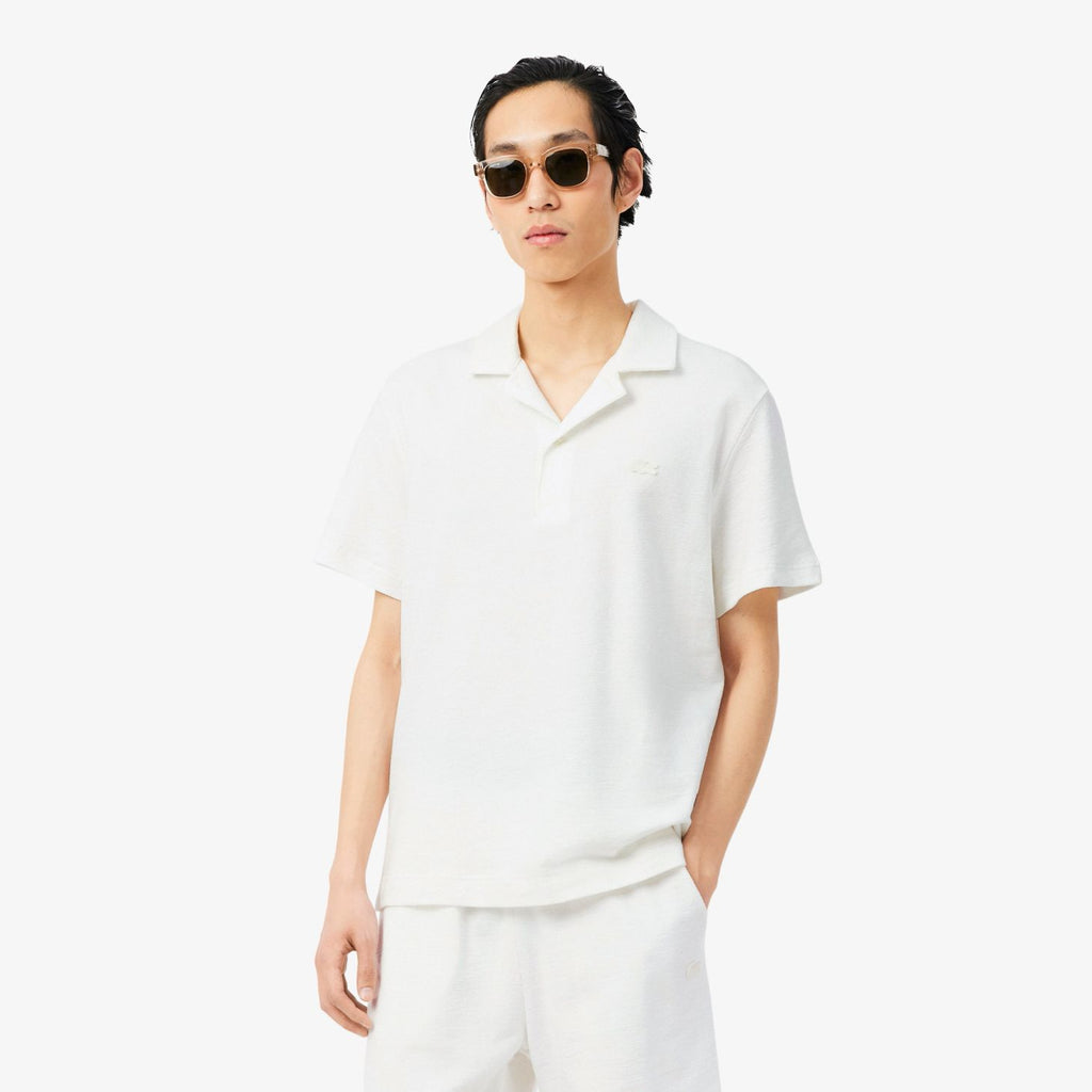 Lacoste Classic Fit Textured Polo Off White