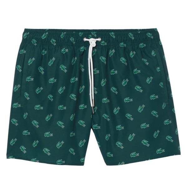 Lacoste Crocodile Print Zwembroek Donker Groen