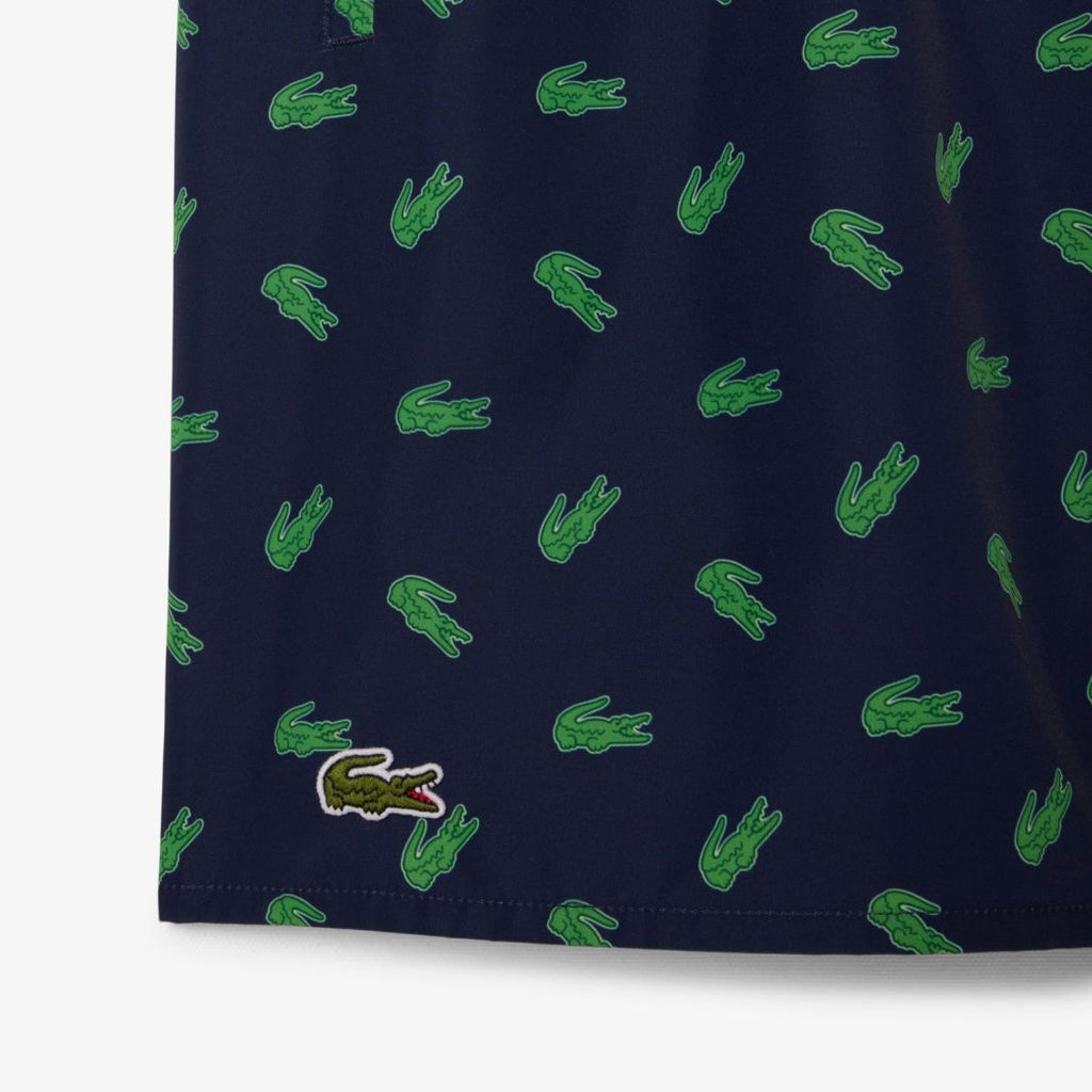 Lacoste Crocodile Print Zwembroek Navy