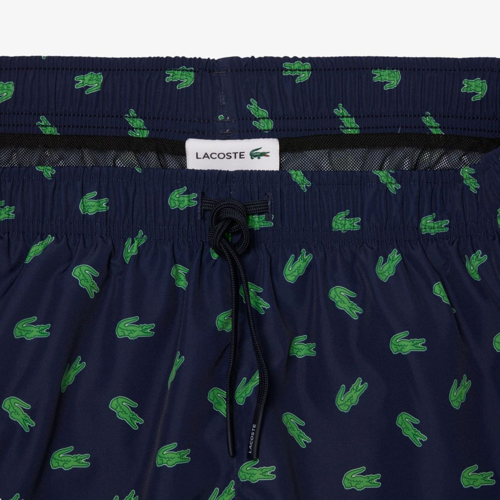 Lacoste Crocodile Print Zwembroek Navy