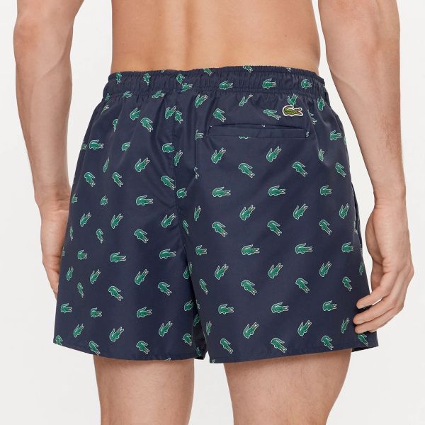 Lacoste Crocodile Print Zwembroek Navy