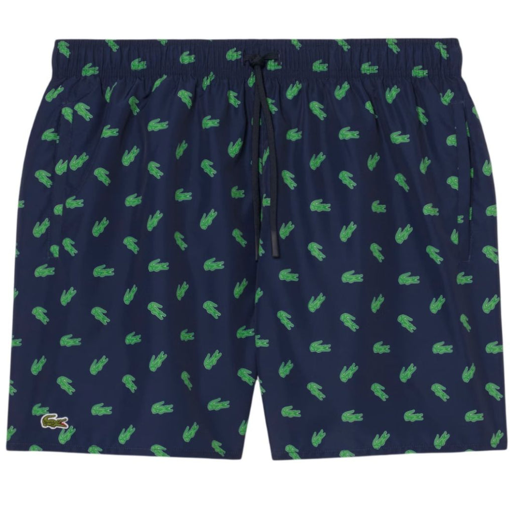 Lacoste Crocodile Print Zwembroek Navy