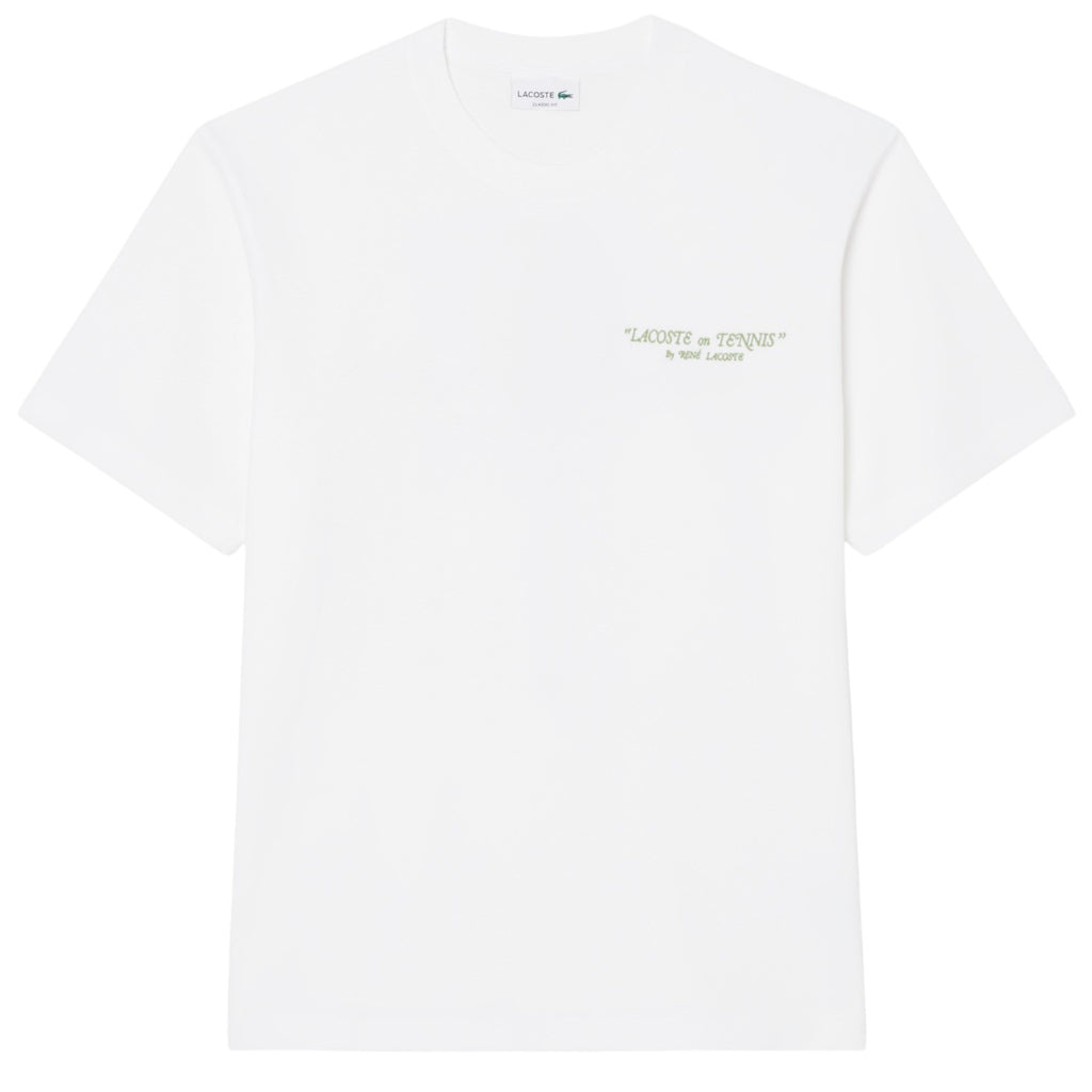 Lacoste Embroidered Cotton T-shirt Wit