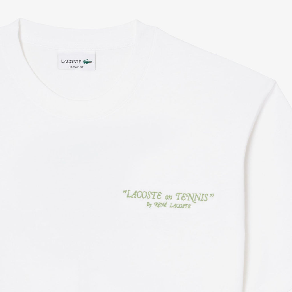 Lacoste Embroidered Cotton T-shirt Wit