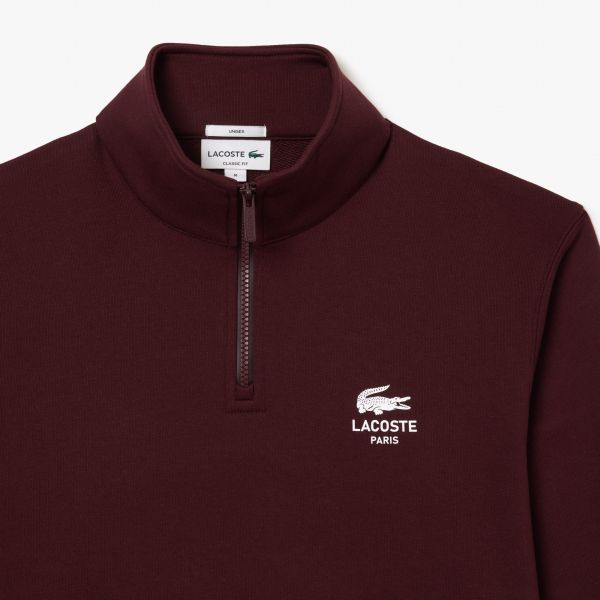 Lacoste Heritage Half Zip Sweater Bordeaux