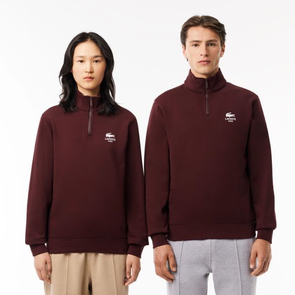 Lacoste Heritage Half Zip Sweater Bordeaux
