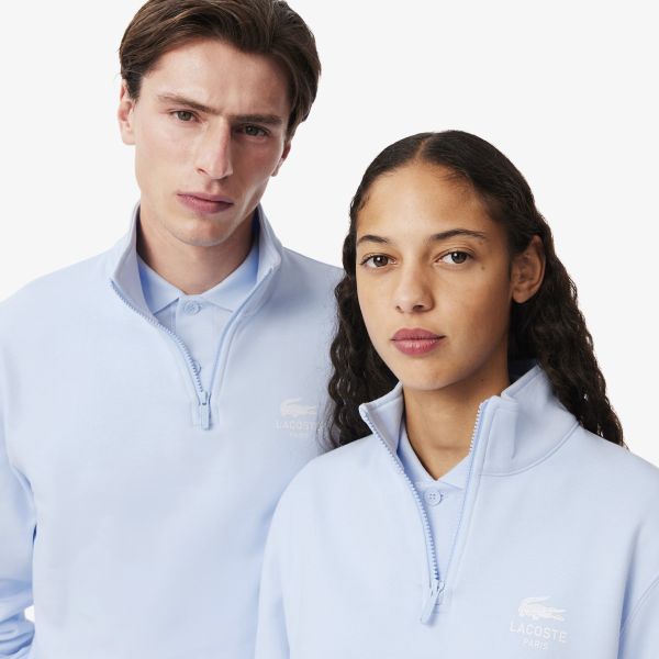 Lacoste Heritage Half Zip Sweater Licht Blauw