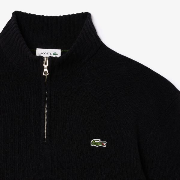 Lacoste Knitted Half Zip Sweater Zwart