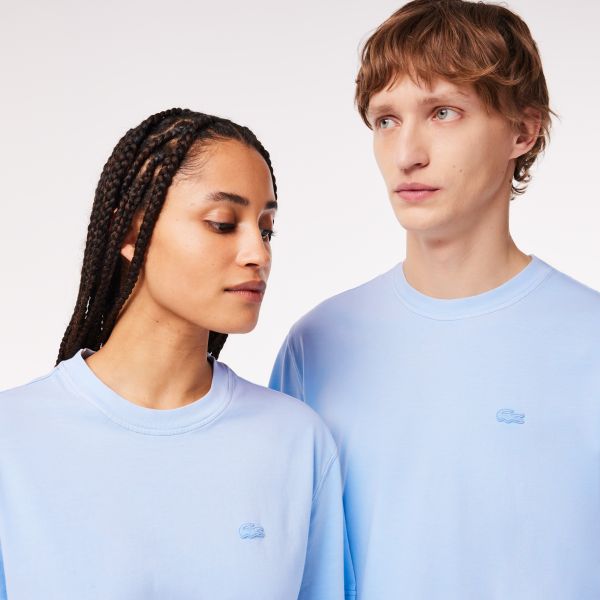 Lacoste Natural Dyed T-shirt Licht Blauw