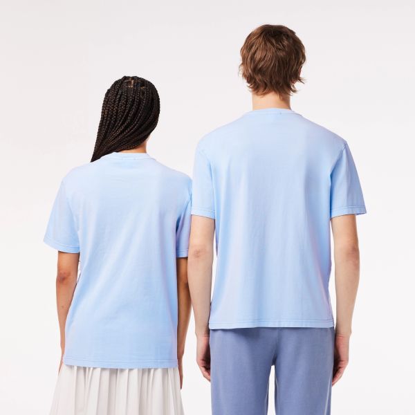 Lacoste Natural Dyed T-shirt Licht Blauw