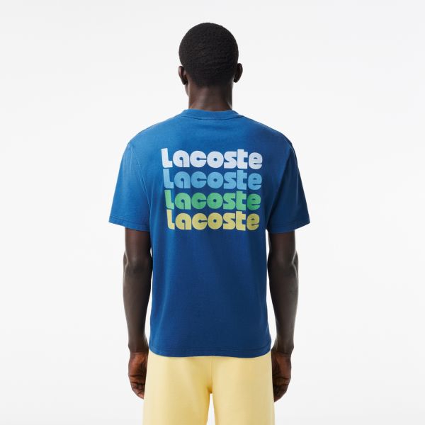 Lacoste Ombré Back T-shirt Blauw