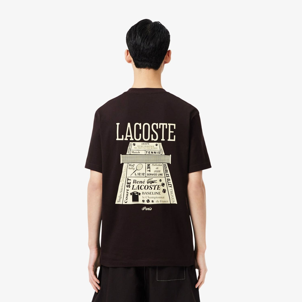 Lacoste Printed Heavy Cotton T-shirt Bruin