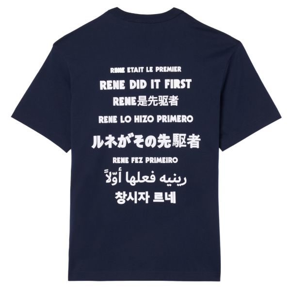 Lacoste Slogan Back T-shirt Navy