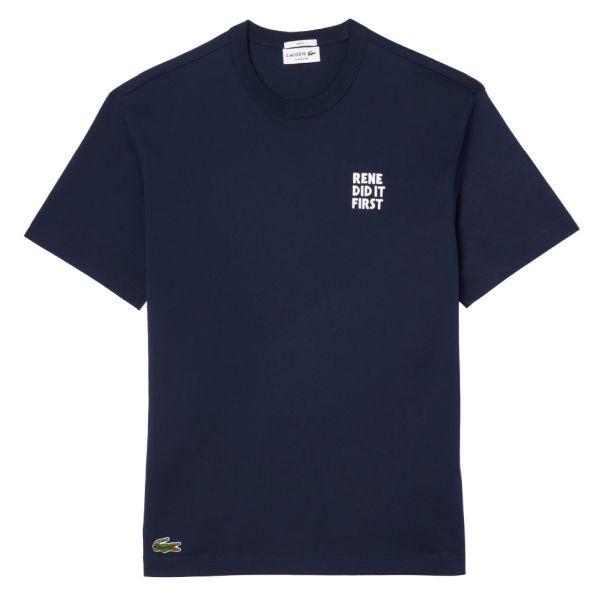 Lacoste Slogan Back T-shirt Navy