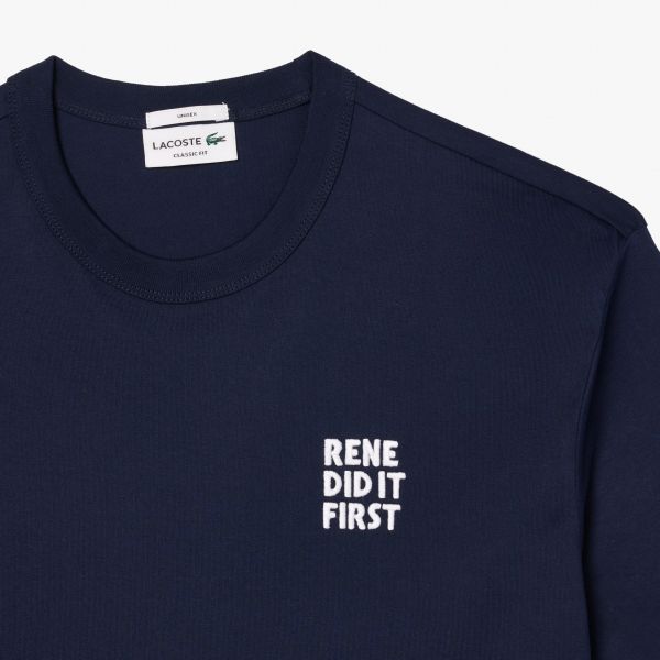 Lacoste Slogan Back T-shirt Navy
