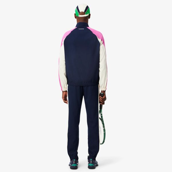 Lacoste Stretch Trainingspak Navy/Off White/Roze
