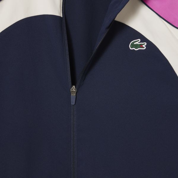 Lacoste Stretch Trainingspak Navy/Off White/Roze