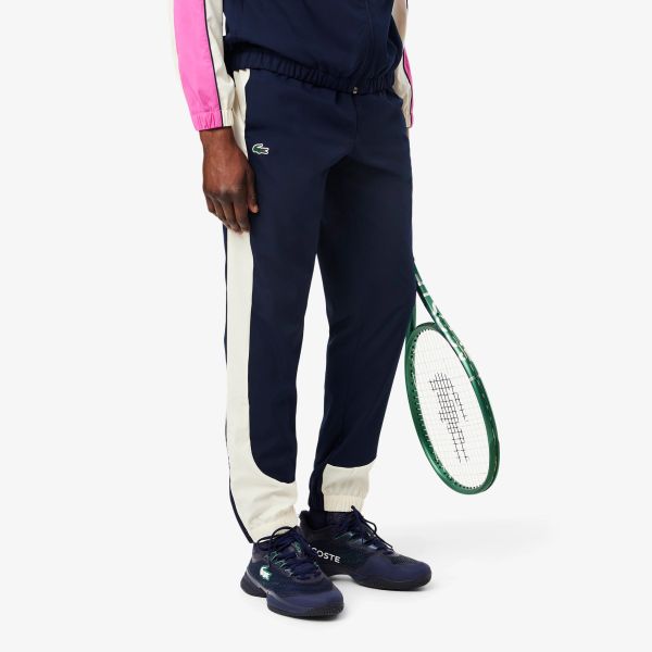 Lacoste Stretch Trainingspak Navy/Off White/Roze