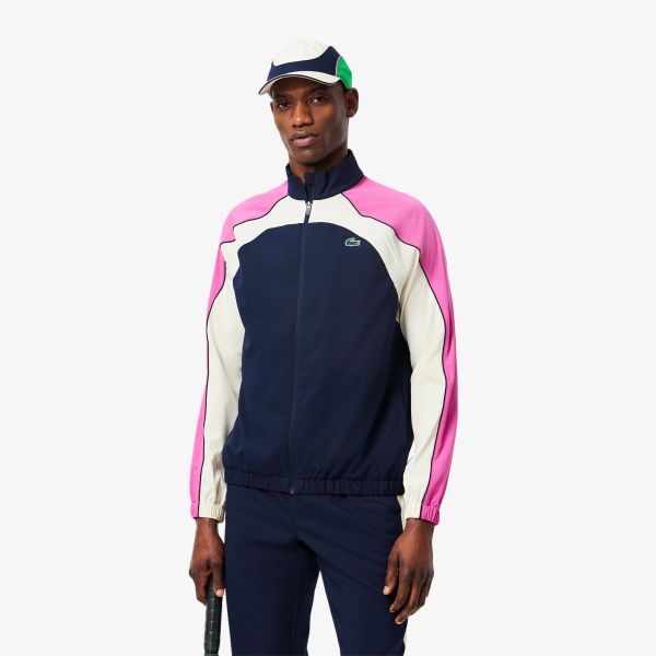 Lacoste Stretch Trainingspak Navy/Off White/Roze