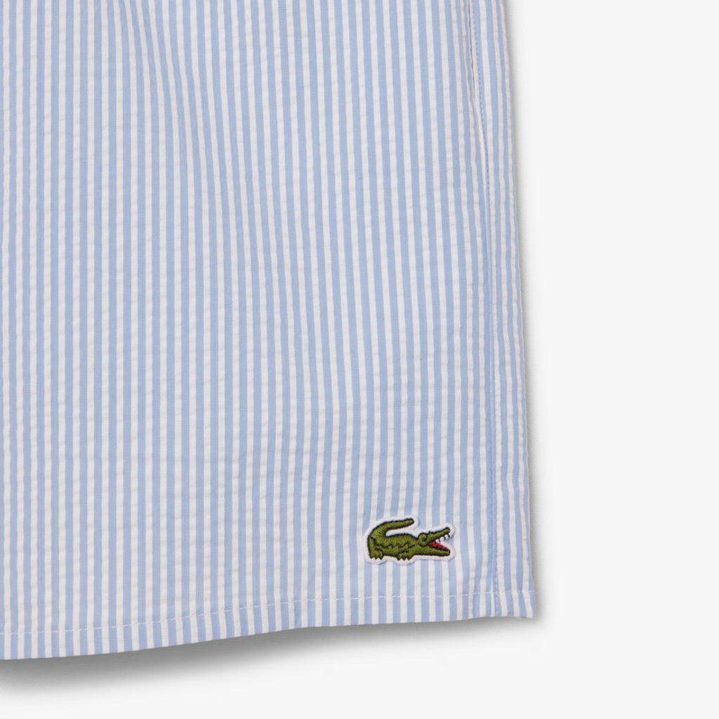 Lacoste Striped Zwembroek Wit/Blauw