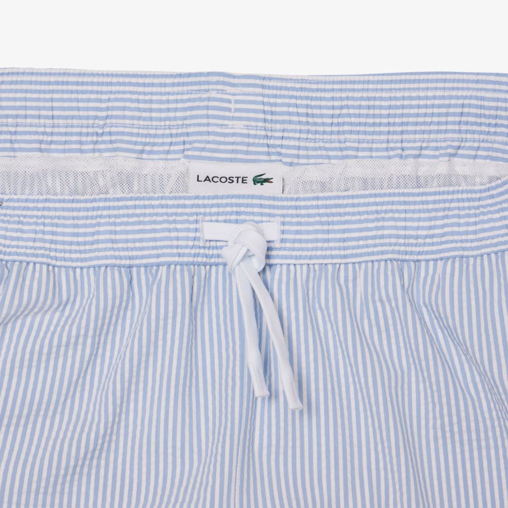 Lacoste Striped Zwembroek Wit/Blauw