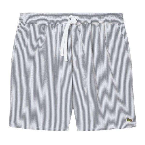 Lacoste Striped Zwembroek Wit/Donker Blauw