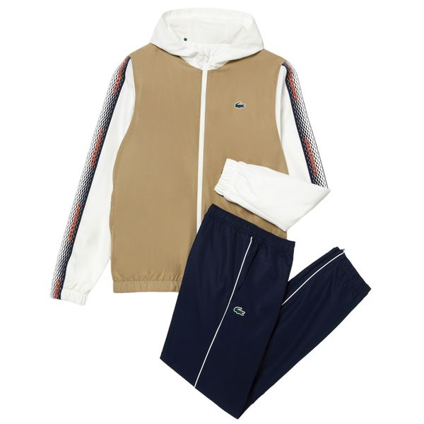 lacoste trainingspak beige navy