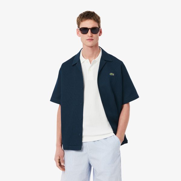 Lacoste Waffle Knit Overhemd Navy