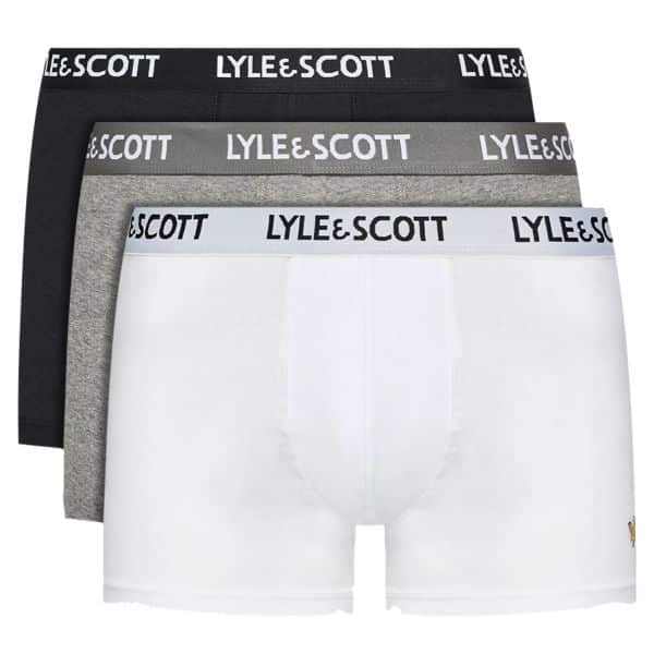 lyle scott 3-pack boxer wit grijs zwart
