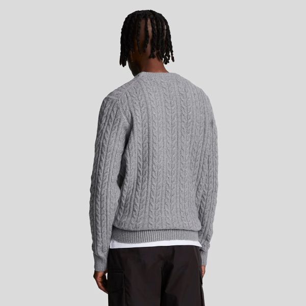Lyle & Scott Cable Sweater Grijs