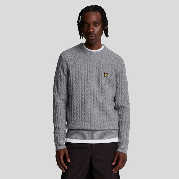 Lyle & Scott Cable Sweater Grijs