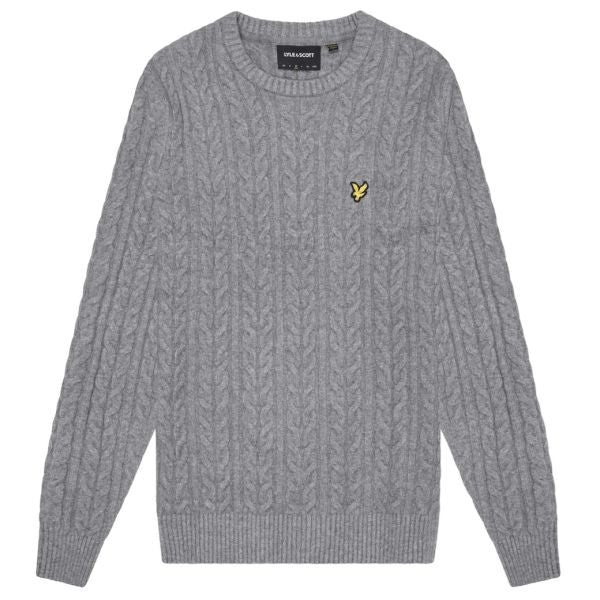 Lyle & Scott Cable Sweater Grijs