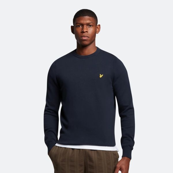 Lyle & Scott Cotton Crewneck Sweater Navy