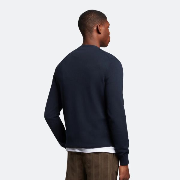Lyle & Scott Cotton Crewneck Sweater Navy