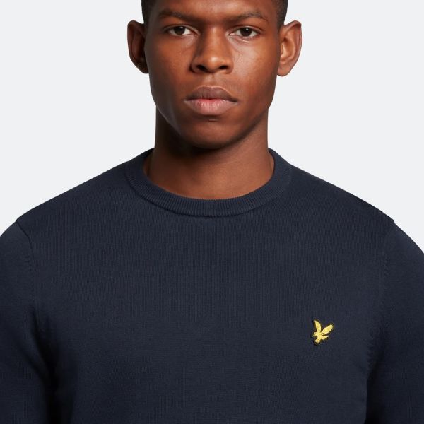 Lyle & Scott Cotton Crewneck Sweater Navy