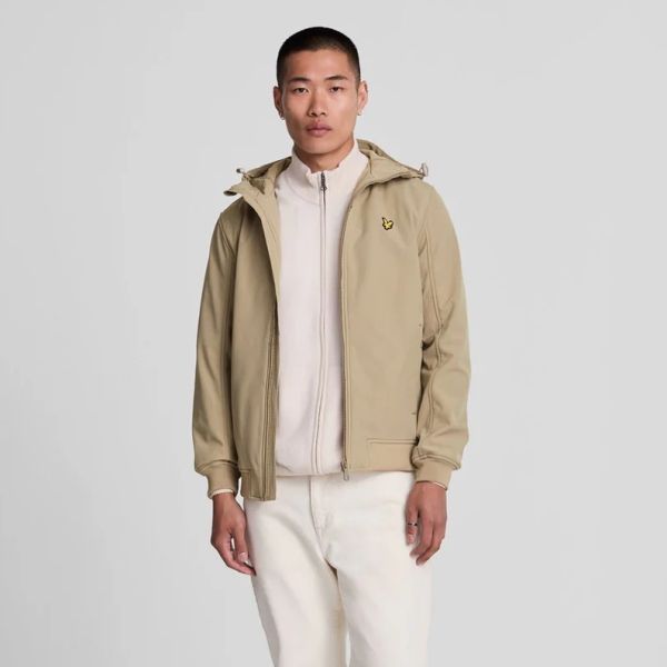 Lyle & Scott Fleece Back Softshell Jack Beige