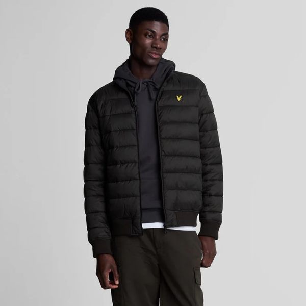Lyle & Scott Funnel Wadded Jas Zwart