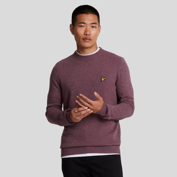 Lyle & Scott Lambswool Blend Sweater Paars