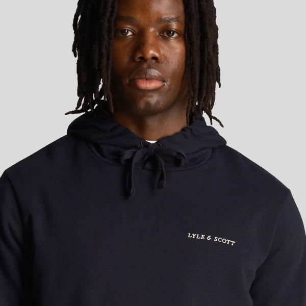 Lyle & Scott Loopback Embroidered Hoodie Navy
