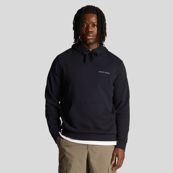 Lyle & Scott Loopback Embroidered Hoodie Navy