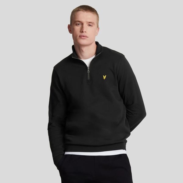 Lyle & Scott Loopback Quarter Zip Sweater Zwart