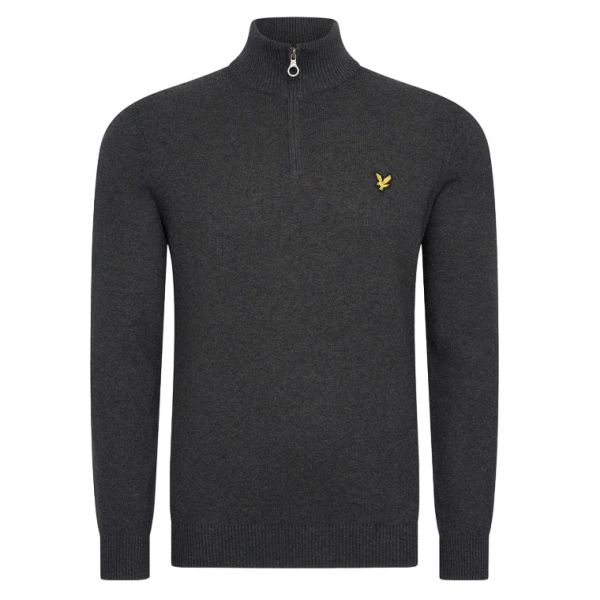 Lyle & Scott Merino Quarter Zip Sweater Antraciet