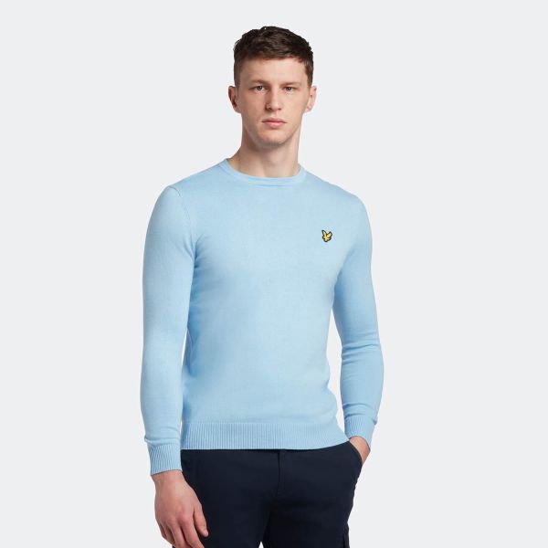 Lyle & Scott Merino Sweater Licht Blauw