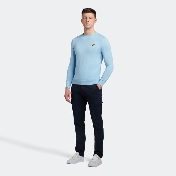 Lyle & Scott Merino Sweater Licht Blauw