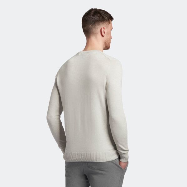 Lyle & Scott Merino Sweater Licht Grijs