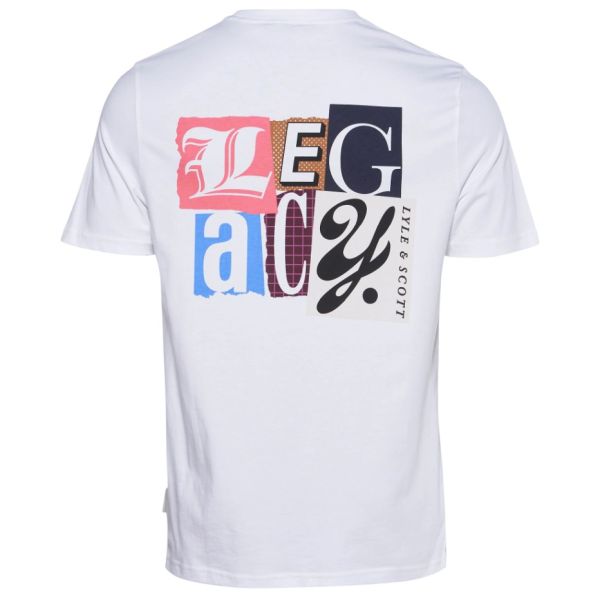 Lyle & Scott Paper Letters Graphic T-shirt Wit