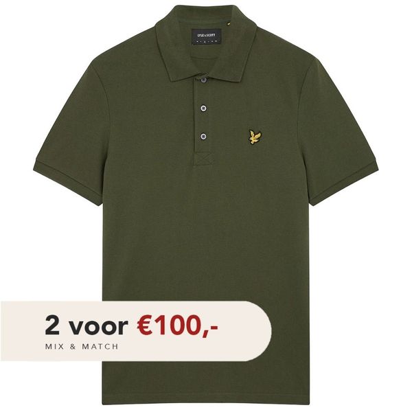lyle scott plain polo donker groen