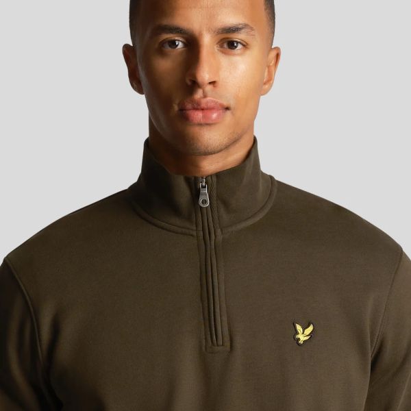 Lyle & Scott Quarter Zip Sweater Donker Groen