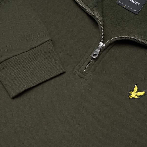 Lyle & Scott Quarter Zip Sweater Donker Groen